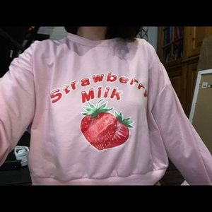 Strawberry Milk Plus Size Crop Sweater
